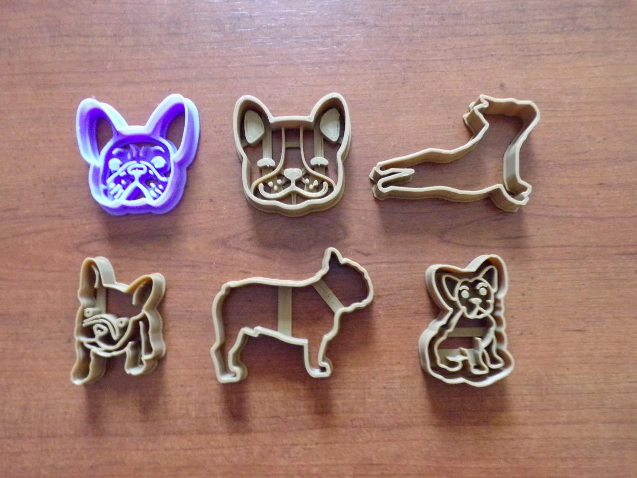 Lote de 6 cortadores de galletas de bulldogs franceses 5 cm impresos en 3D PLA – photo 2